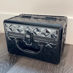 Used Black Makeup Box with Key